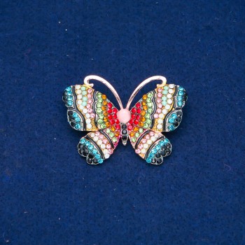 Butterfly Brooch with Gold-Toned Metal