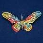 Butterfly Brooch, gold-tone metal, multicolored crystals, 43×82 mm +