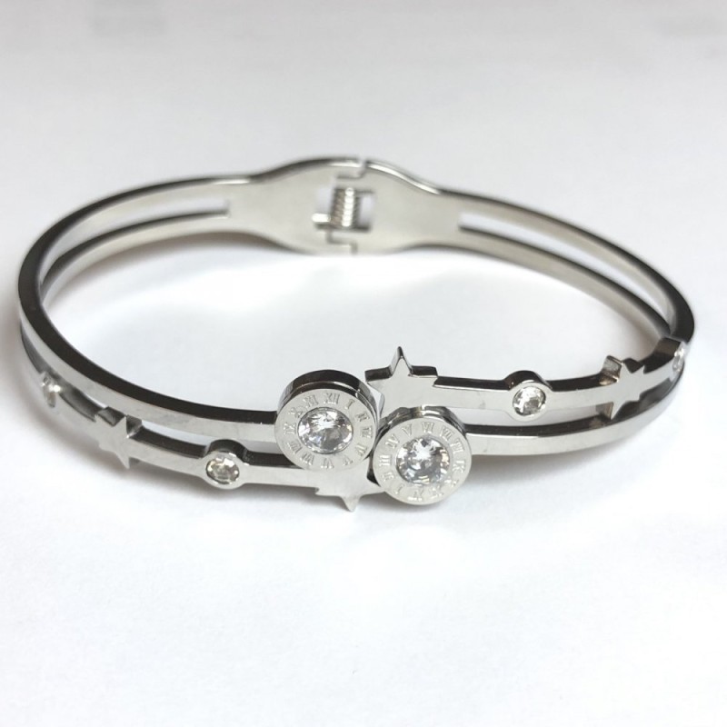Xuping Rhodium Bracelet, thickness 5.5 mm + -, diameter 63x54 mm +