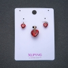 Xuping Earrings and Pendant Set 'Red Hearts' 18k Gold Plating with Red Hearts 7x10 mm and 18x12 mm