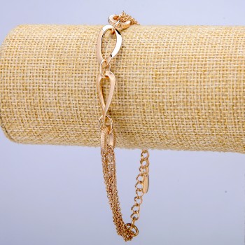 Xuping 18K Gold-Plated Bracelet, 8mm Thick, 20–25 cm Long