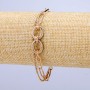 Bracelet Xuping 18K Gold Plating with White Crystals, 7mm Thick, Length 16-19 cm
