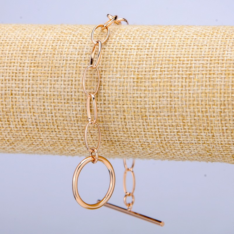 Xuping 18K Gold-Plated Bracelet, 6mm Thick, 17 cm Length