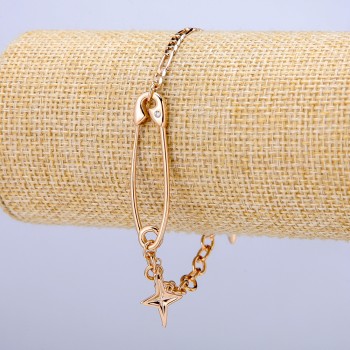 Xuping Bracelet 18K Gold Plating with White Crystal, thickness 4.8 mm + -, length 20 cm +