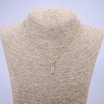 Xuping Chain with 18K Gold Plating and a White Crystal Pendant