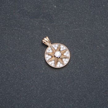Xuping pendant with 18K gold plating and white crystals, diameter 21×15 mm +
