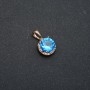 Xuping 18K Gold-Plated Pendant with Blue Crystal and White Rhinestones, diameter 18x12 mm +