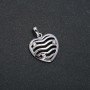 Pendant Xuping Rhodium Heart with White Crystals, diameter 25x18 mm +