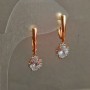 Xuping Earrings 18K Gold Plating with White Rhinestones and White Crystal, 8.8 mm diameter, 28 mm length