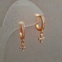 Earrings Xuping 18K Gold Plating with White Stones, length 24 mm +