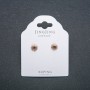 Xuping 18K Gold-Plated Stud Earrings with Gray Crystal, 6.5 mm Diameter +