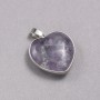 Heart Pendant with Amethyst in a Silver Setting, 26×26 mm diameter