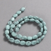 Turquoise beads, smooth oval, diameter 10x8 mm, length 39 cm