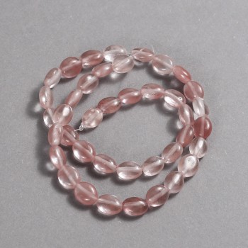 Beads on thread, natural Chalcedony, smooth oval, diameter 10x8mm + -, length 39 cm +