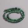 Malachite Bead Strand (Pressed). Smooth Cylindrical Beads, Diameter 10×6 mm, Length 41 cm