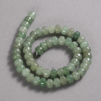 Beads on a strand of natural nephrite, smooth rondelle, diameter 9x7 mm + -, length 39 cm +