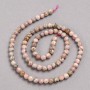Rhodochrosite Beads on a String, Natural Stone, Smooth Round Beads, Diameter 4.5 mm, Length 38 cm