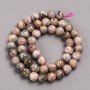 Rhodochrosite Beads on Thread - Smooth Round Bead, 8mm Diameter, 38 cm Length