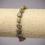 Elastic bracelet with natural stones: Jasper, Heliotrope, Unakite; smooth oval beads, 10x8 mm, length 18 cm