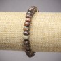 Elastic bracelet with Picasso Jasper smooth rondel beads, 8×5 mm diameter, length 18 cm ±