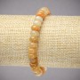 Elastic bracelet with yellow agate, smooth rondel beads, diameter 8×5 mm, length 18 cm