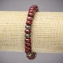 Elastic Bracelet with Natural Mookaite Jasper, Bead Size 8×5 mm, Length 18 cm