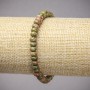 Elastic bracelet made of natural stones: Jasper, Heliotrope, Unakite, smooth rondels, diameter 6×4 mm, length 18 cm