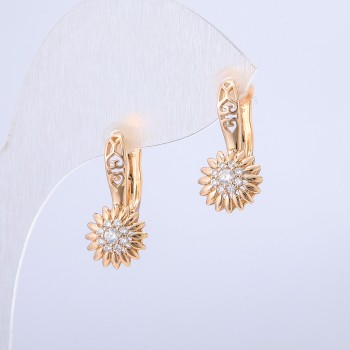 Earrings Xuping 18K Gold Plating with White Crystals