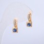 Earrings Xuping 18K Gold Plating with White Crystals and Blue Crystal, 15x6 mm diameter +