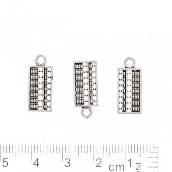 Pendant finding 'Counts' in silver metal color, pack 20 g ± 35 pcs