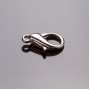 Price per pack / 10 pcs. Carabiner clasp 1.6×0.8 cm gray metal
