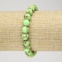 Elastic bracelet with Green Imperial Jasper (pressed) smooth bead, 8 mm diameter+