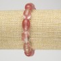 Elastic bracelet with natural chalcedony, barrel-shaped, 10×14 mm diameter+