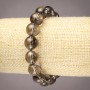 Smoky Topaz Elastic Bracelet with Smooth Beads, Diameter 12mm+