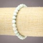 Elastic bracelet with natural Larimar stone — smooth bead, 6 mm diameter+