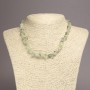 Prehnite bead necklace, 6–8 mm beads, 45 cm long with extender chain