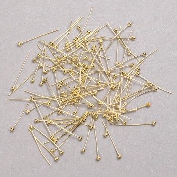 Ball-cap shaped lemon-gold metal findings pins, length 20mm, 500g