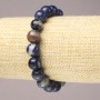Elastic bracelet with natural sodalite, smooth beads, 10 mm diameter+