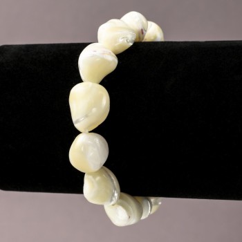 Elastic bracelet with natural mother-of-pearl glow, diameter 20×15 mm+