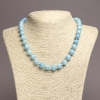 Natural Aquamarine Bead Necklace, Smooth Beads, 10 mm Diameter, 45 cm+
