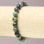 Elastic bracelet with natural zoisite, smooth beads, 8 mm diameter