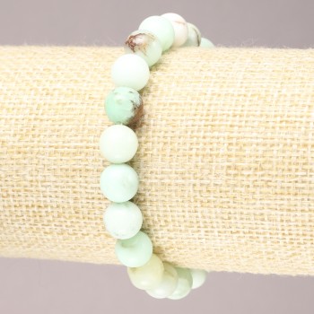 Elastic bracelet with natural Larimar stone, smooth bead, 8mm diameter+