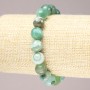 Elastic Bracelet with Green Agate Faceted Beads, 10 mm diameter