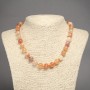Orange agate natural stone necklace, smooth beads, diameter 10.5 mm, length 45 cm
