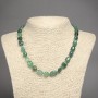 Green Agate Necklace with Faceting, Bead Diameter 8×12(±)mm, Length 45 cm+