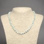 Larimar natural stone necklace, smooth bead, 6mm diameter, length 45cm