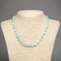 Natural Larimar necklace with tumbled beads, 9×7 mm diameter, 45 cm length