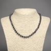 Natural Stone Iolite Necklace with Smooth Beads, 6.5 mm Diameter, 45 cm Length
