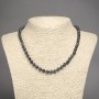 Natural Stone Iolite Necklace with Smooth Beads, 6.5 mm Diameter, 45 cm Length