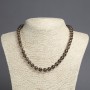 Beaded necklace of natural smoky quartz, smooth beads, 8 mm diameter, 45 cm long